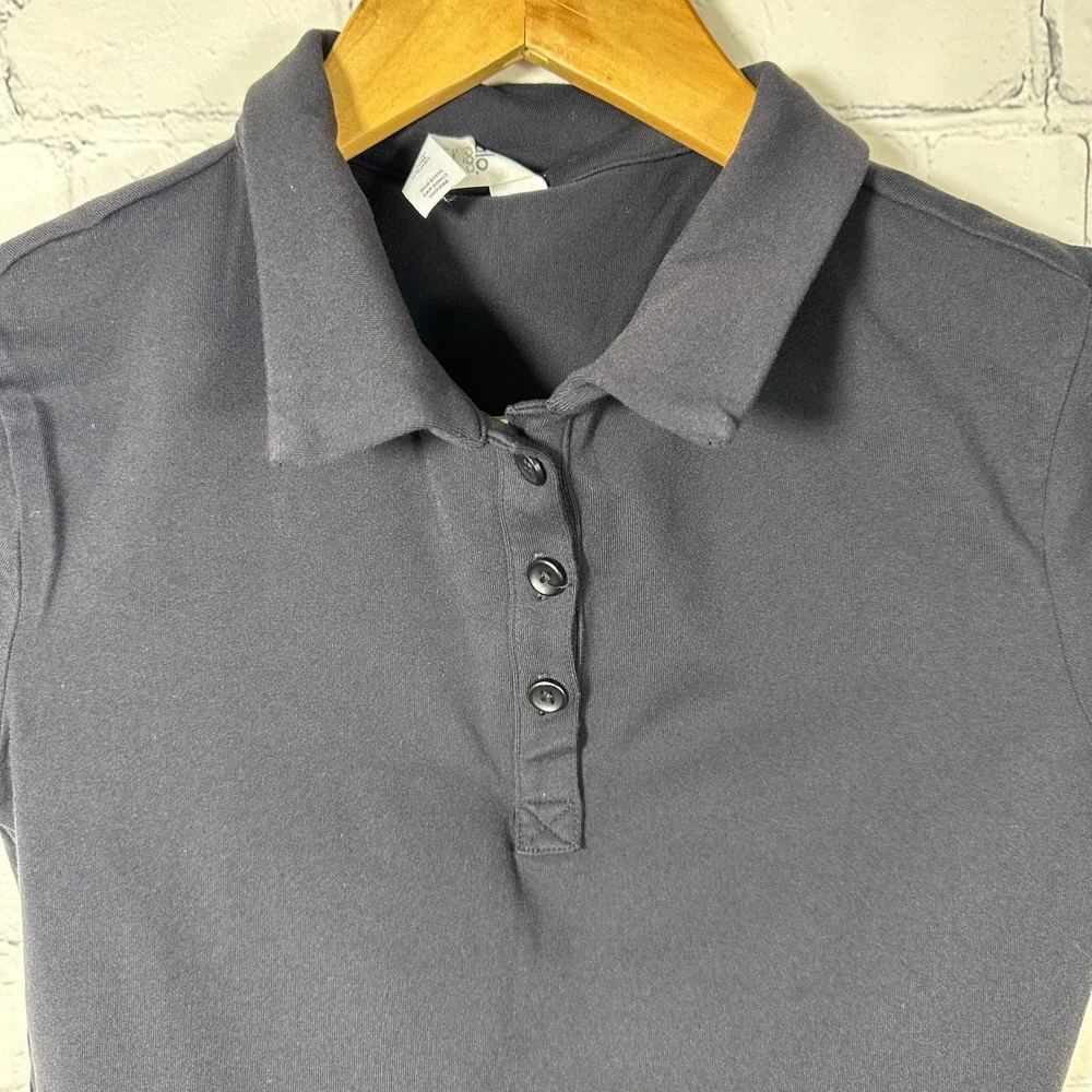 Alo Yoga Black Alosoft Crop Polo‎ Shirt Short Sleeve Athletic Top Small